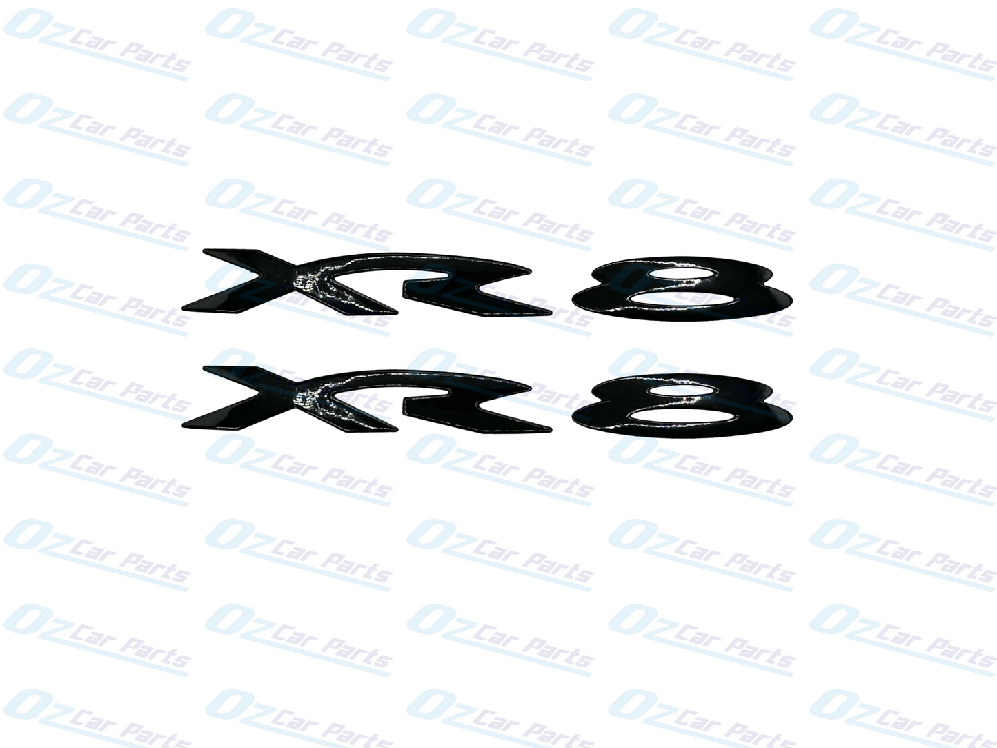 XR8 Badge Gloss Black Pair Set For Ford Falcon BA BF FG - Emblem X2