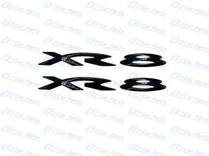 XR8 Badge Gloss Black Pair Set For Ford Falcon BA BF FG - Emblem X2