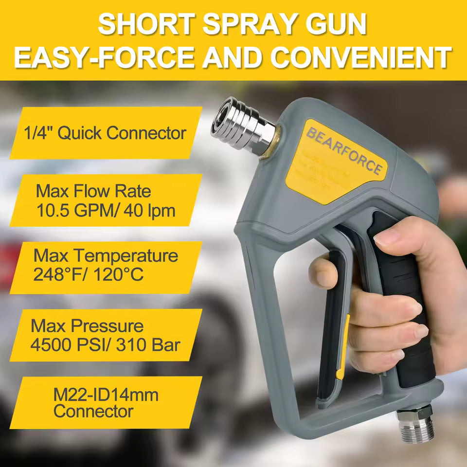 BEAR FORCE | High Pressure Short Washer Trigger Swivel Gun 3/8" Quick Connect