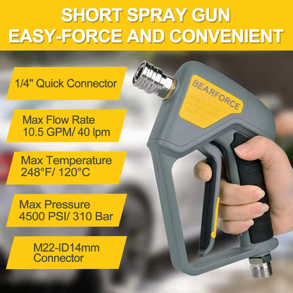 BEAR FORCE | High Pressure Short Washer Trigger Swivel Gun 3/8" Quick Connect