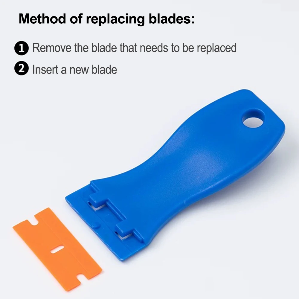 AUTOBRIGHT | Plastic Razor Scraper 2x Handles + 100x Blades