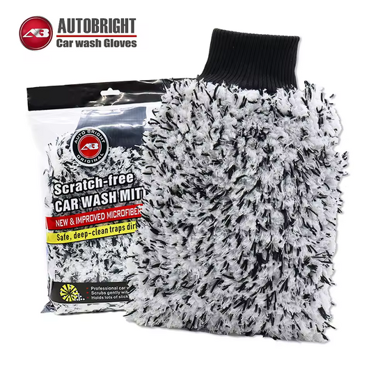 AUTOBRIGHT | Dual-Sided Microfibre Car Wash Mitt Glove
