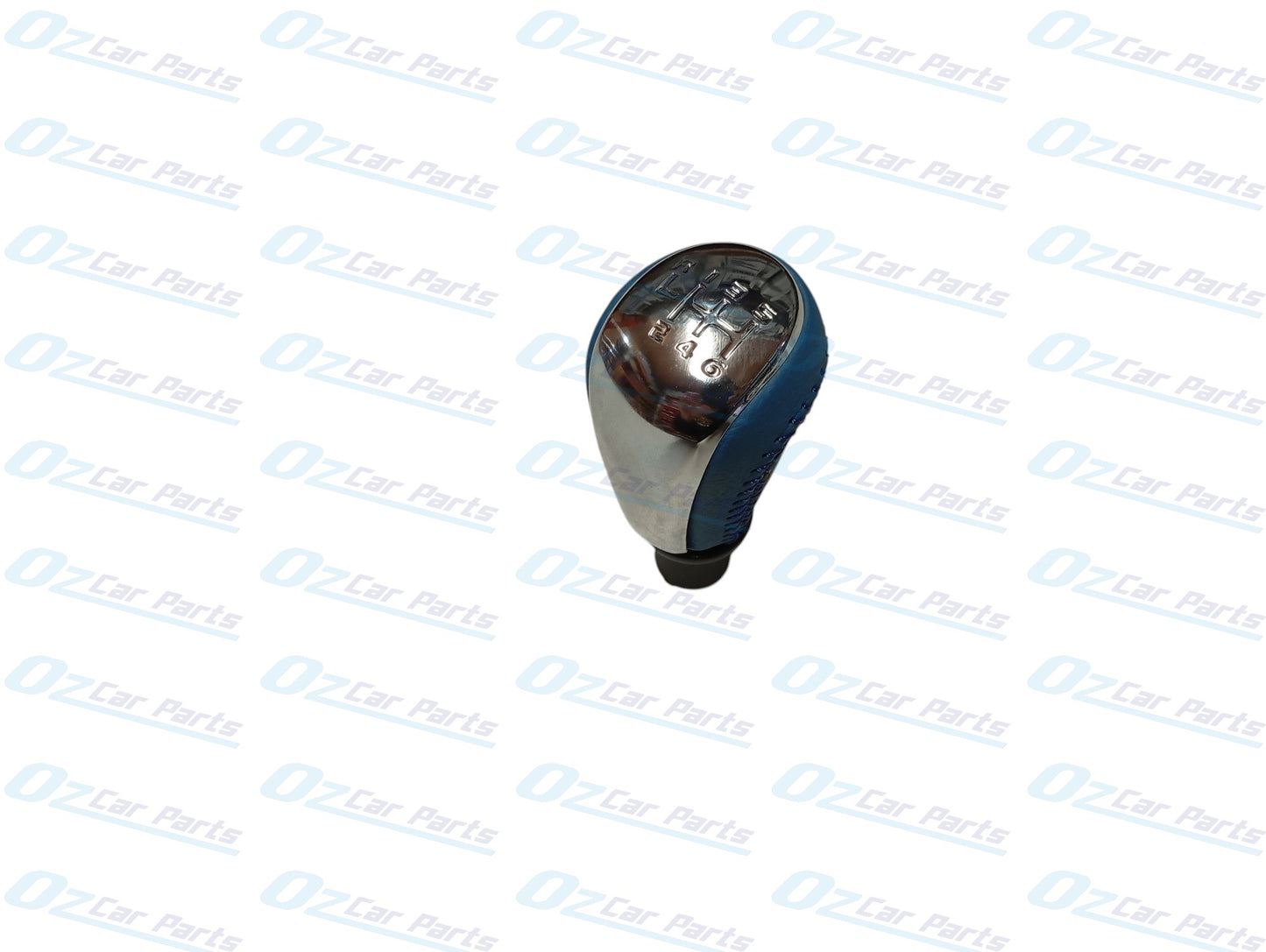 Manual Gear Knob Chrome Cap Blue Leather & Stitch for Holden Commodore VF V6