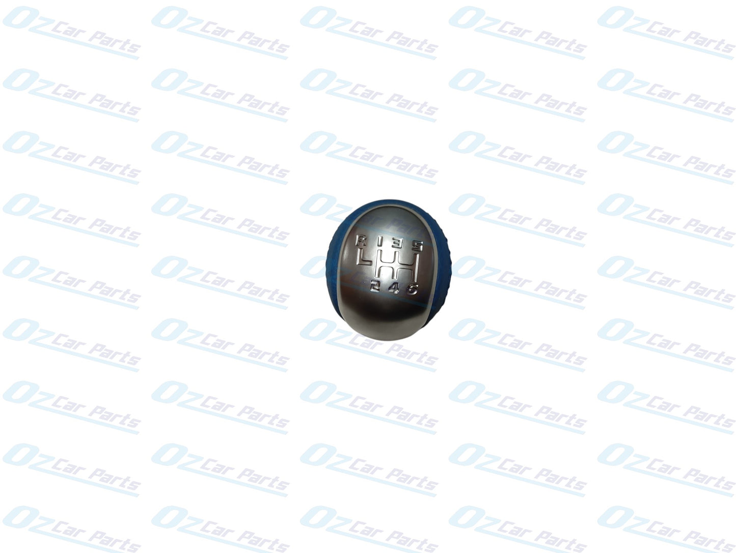 Manual Gear Knob Silver Cap Blue Leather & Stitch for Holden Commodore VF V6
