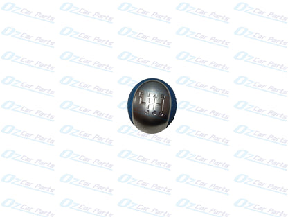Manual Gear Knob Silver Cap Blue Leather & Stitch for Holden Commodore VF V6