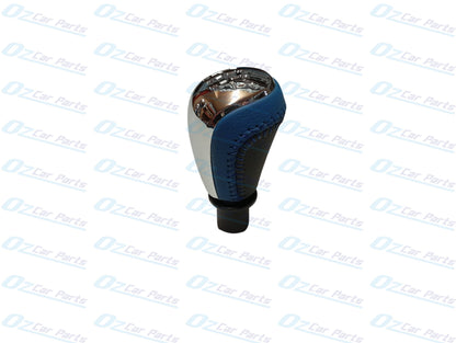 Manual Gear Knob Chrome Cap Blue Leather & Stitch for Holden Commodore VF V8