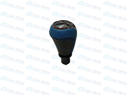 Manual Gear Knob Chrome Cap Blue Leather & Stitch for Holden Commodore VF V8