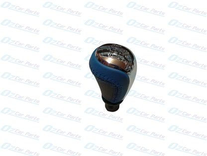 Manual Gear Knob Chrome Cap Blue Leather & Stitch for Holden Commodore VF V8