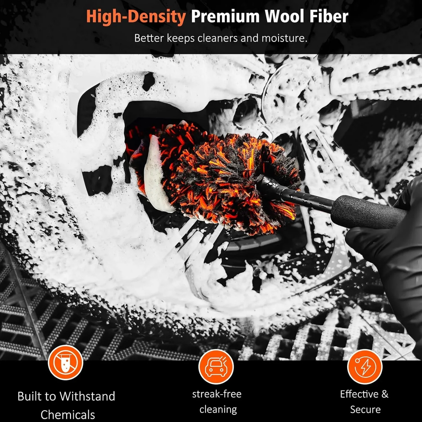 BEAR FORCE | Wheel Rim Cleaning Microfibre Bendable Brush Set