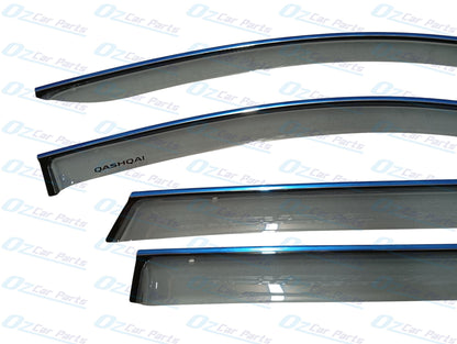 Slimline Tinted Window Visor Sun Guard Set of 4 Genuine for Nissan Qashqai J11 2013 - 2021