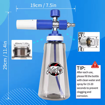 BEAR FORCE | Pressure Washer Foam Cannon V2 1/4” Quick Connector