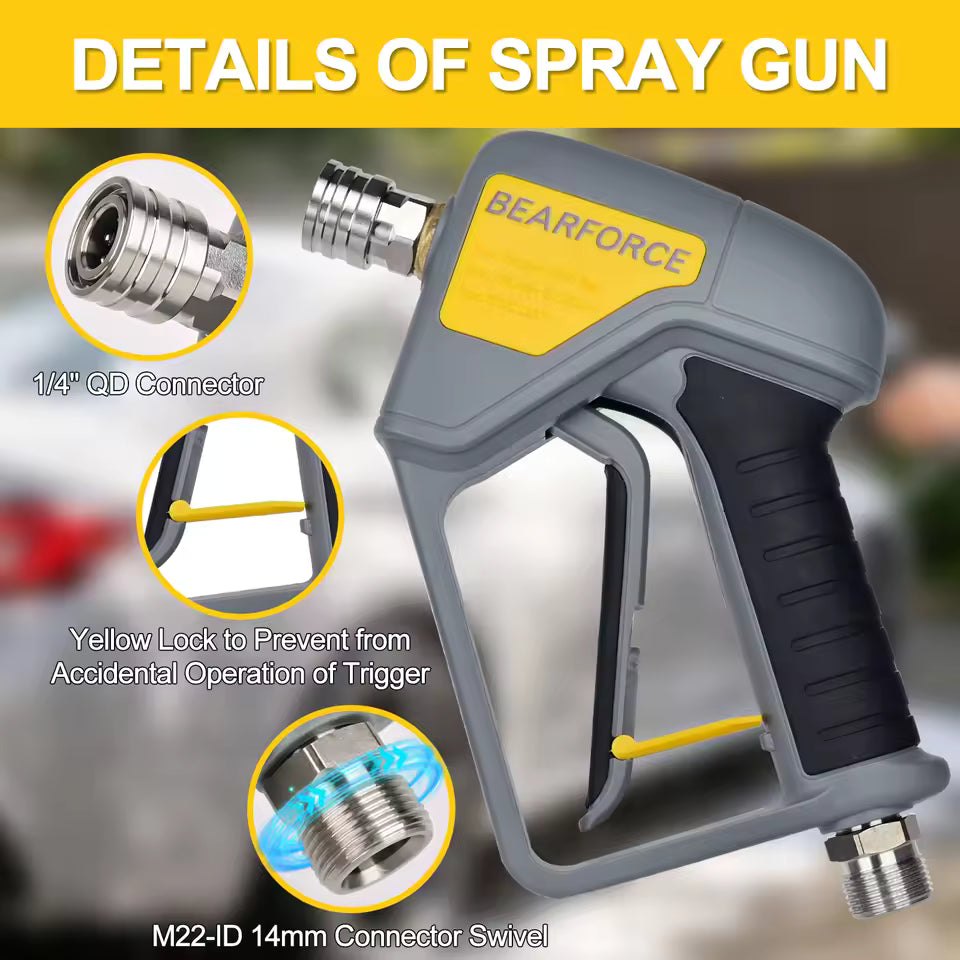 BEAR FORCE | High Pressure Short Washer Trigger Swivel Gun 3/8" Quick Connect