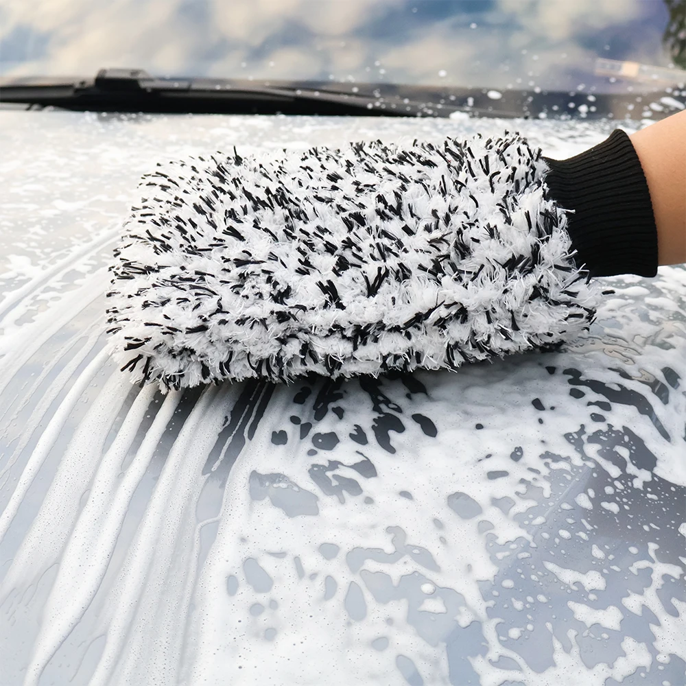 AUTOBRIGHT | Dual-Sided Microfibre Car Wash Mitt Glove