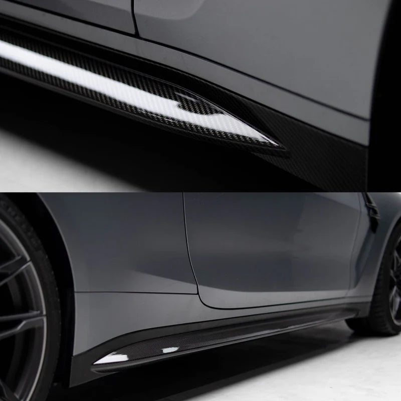 OEM Style Pre Pregged Dry Carbon Fiber Side Skirts for BMW M4 G82 G83 2020+