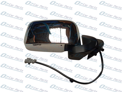 Driver Side Door Mirror Chrome 3 Pin for Nissan Navara D22 1997 - 2015
