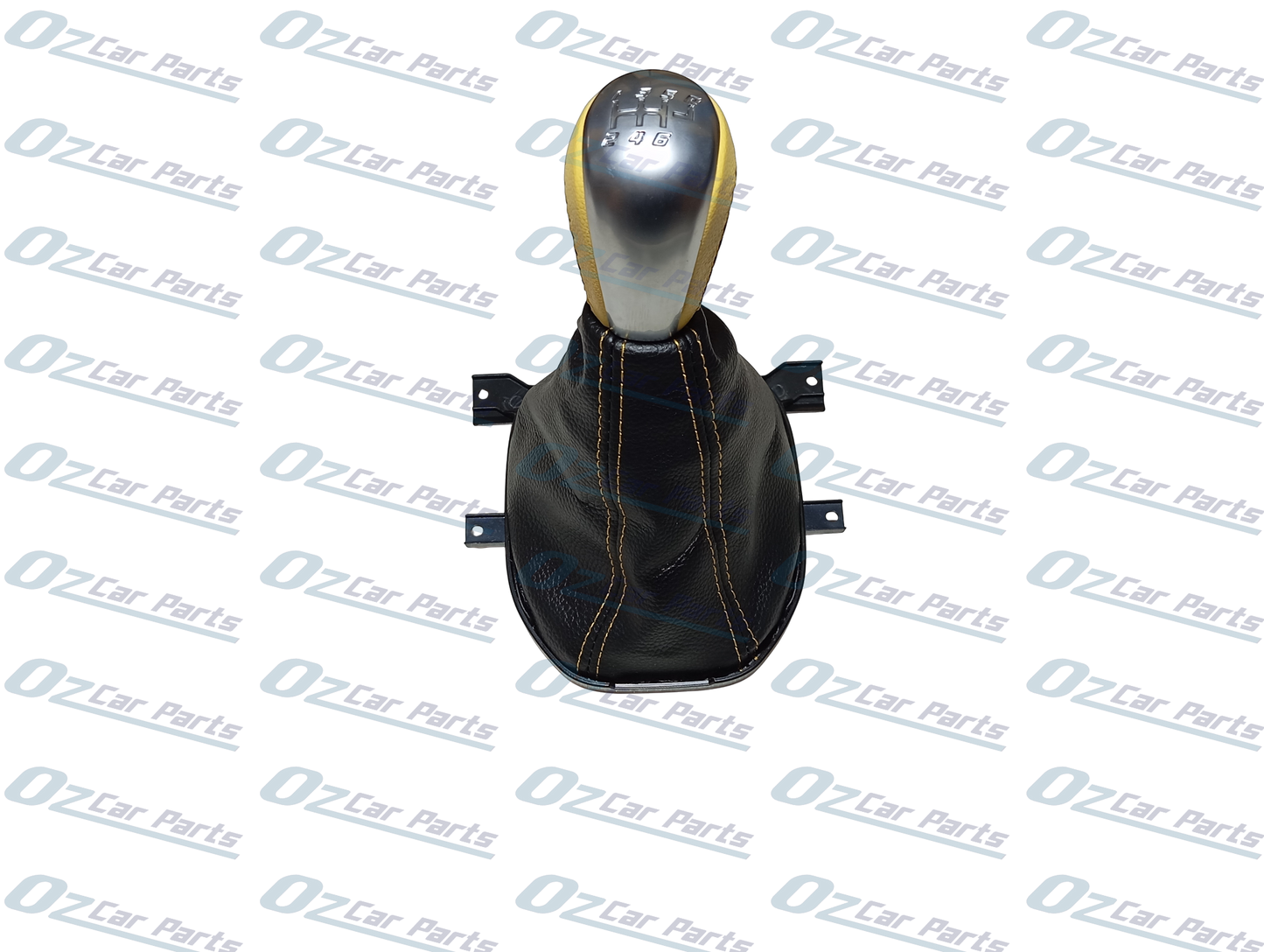 Yellow Manual Gear Shift Knob & Boot Leather Cover for Holden Commodore VE V8