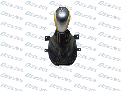 Yellow Manual Gear Shift Knob & Boot Leather Cover for Holden Commodore VE V8