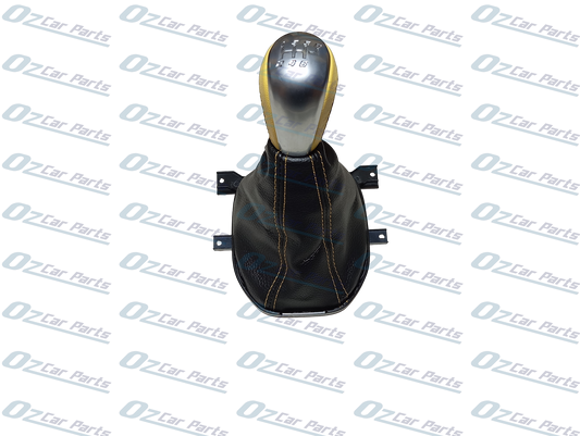 Yellow Manual Gear Shift Knob & Boot Leather Cover for Holden Commodore VE V8