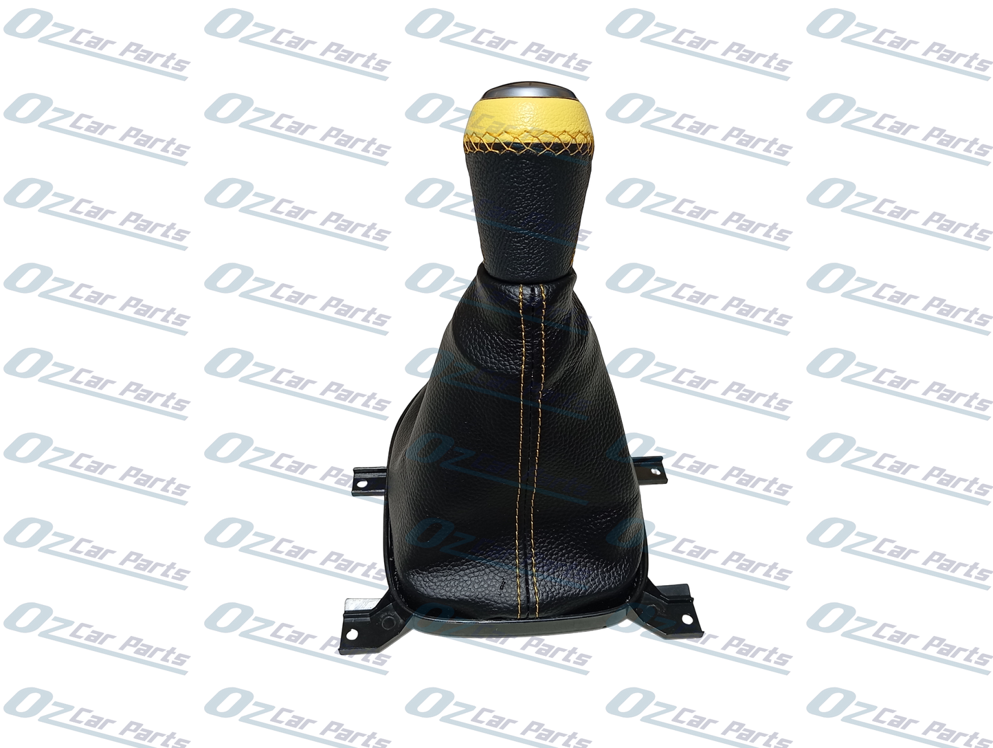 Yellow Manual Gear Shift Knob & Boot Leather Cover for Holden Commodore VE V8