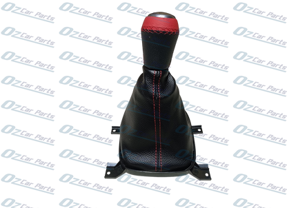 Red Manual Gear Knob & Boot Leather Cover for Holden Commodore VE V6