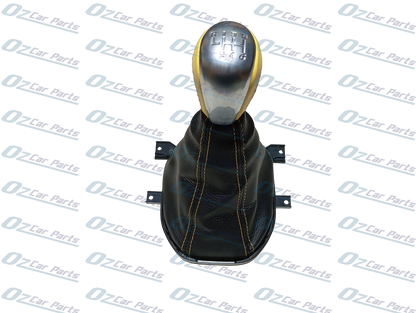 Yellow Manual Gear Knob & Boot Leather Cover for Holden Commodore VE V6