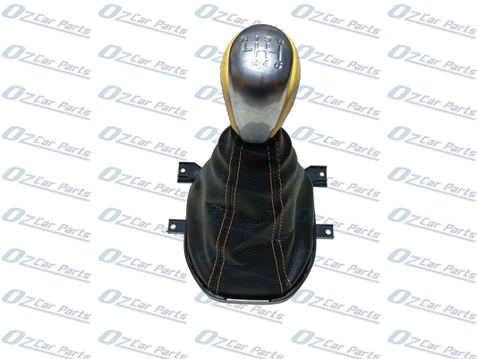 Yellow Manual Gear Knob & Boot Leather Cover for Holden Commodore VE V6