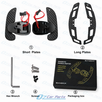 Carbon Fiber Magnetic Replacement Paddle Shifters (OEM Fit) for Mercedes Benz AMG A35 A45 W177 C63 W205 AMG GT GT63 C190 R190 X290 & A B C CLA CLS E GLA G GLB GLC GLE GLS S SL SLC