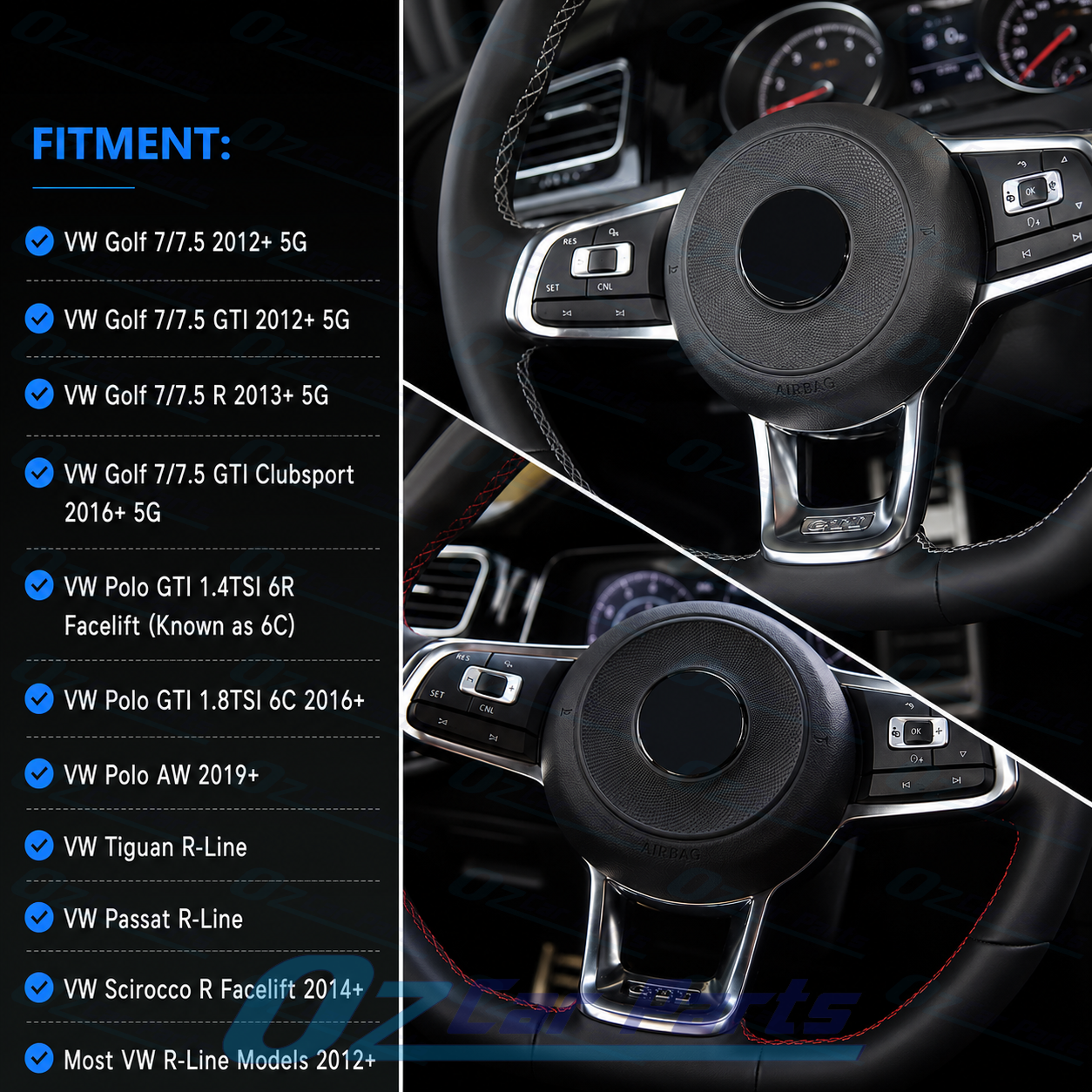 Carbon Fiber Full Replacement Paddle Shifters (OEM Fit) for VW Golf R GTI MK7 MK7.5 / Polo GTI 6C AW / Scirocco R FL / & R-Line Models