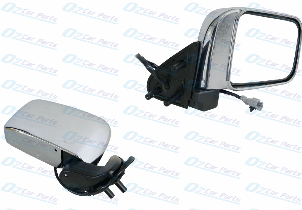 Driver Side Door Mirror Chrome 3 Pin for Nissan Navara D22 1997 - 2015