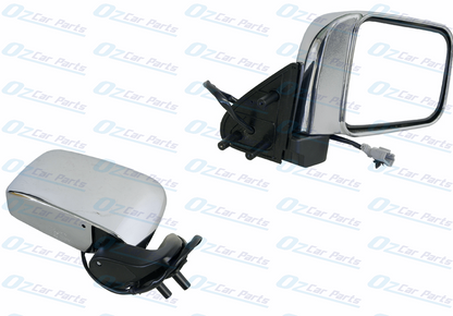 Driver Side Door Mirror Chrome 3 Pin for Nissan Navara D22 1997 - 2015