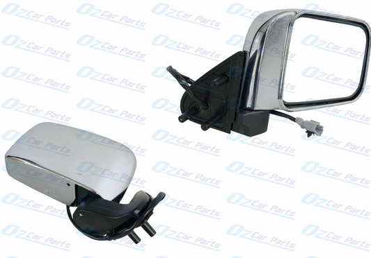 Driver Side Door Mirror Chrome 3 Pin for Nissan Navara D22 1997 - 2015