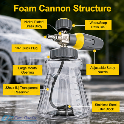 Bear Force | Pressure Washer Premium Foam Cannon V3 1/4" Quick Connect
