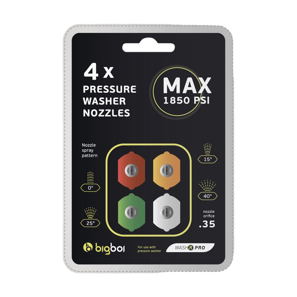 BigBoi NOZZLE4PCK Pressure Washer Nozzles Four Pack to suit WASHR PRO & WASHR QUAD
