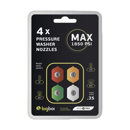 BigBoi NOZZLE4PCK Pressure Washer Nozzles Four Pack to suit WASHR PRO & WASHR QUAD