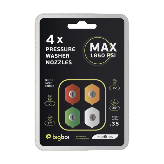 BigBoi NOZZLE4PCK Pressure Washer Nozzles Four Pack to suit WASHR PRO & WASHR QUAD