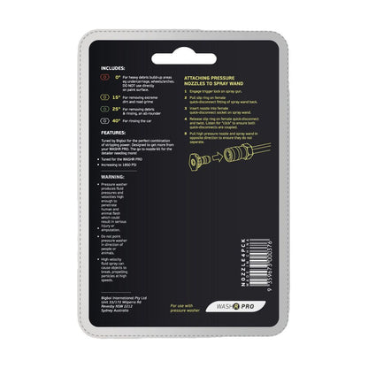 BigBoi NOZZLE4PCK Pressure Washer Nozzles Four Pack to suit WASHR PRO & WASHR QUAD